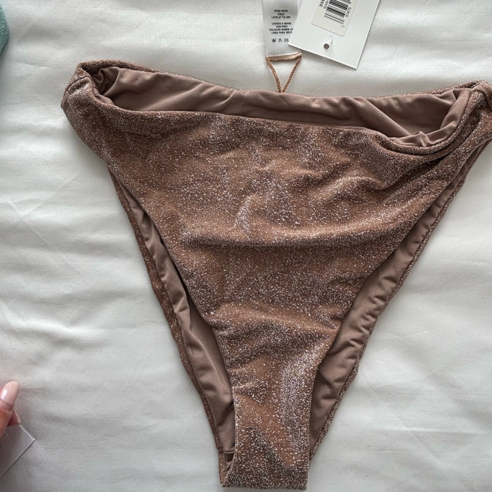 Dippin' Daisysy Glittering Tan bikini bottom. NWT